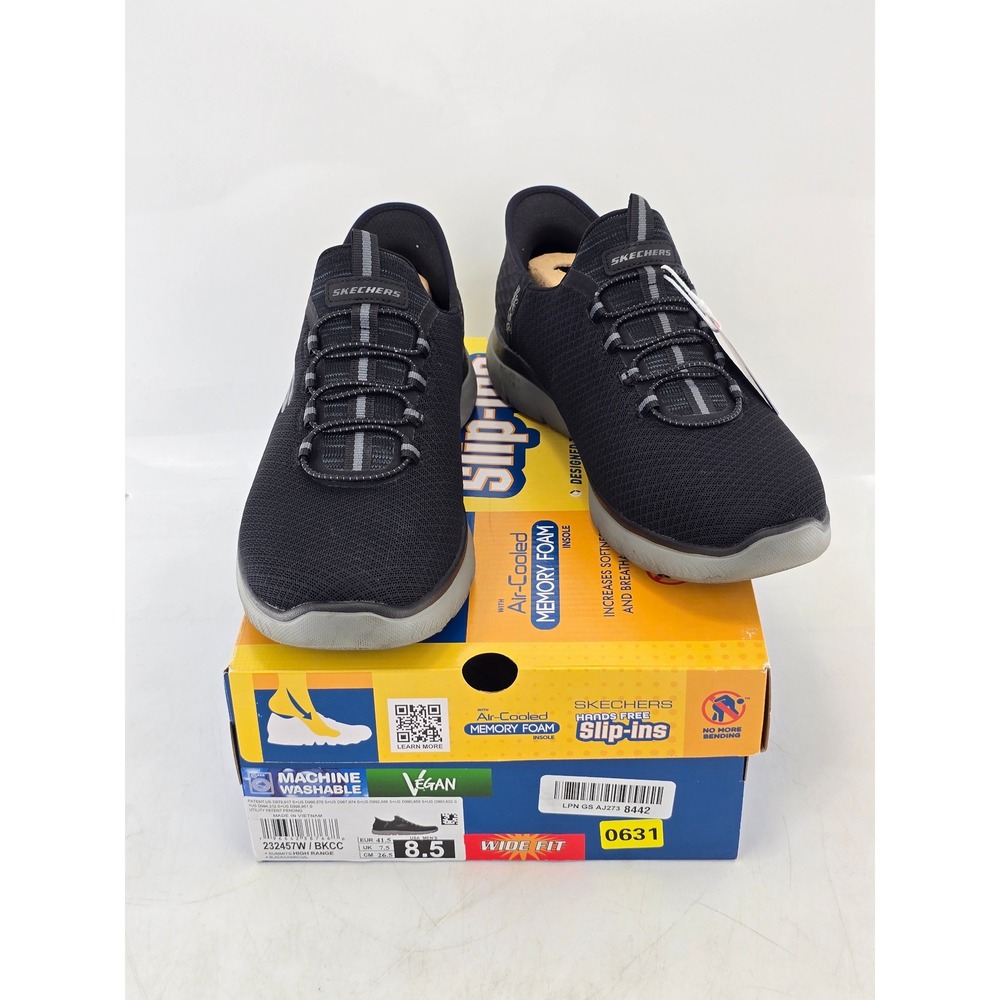 Skechers Summits High Range Hands Free Slip-ins Mens 8.5 Wide Black/Charcoal New